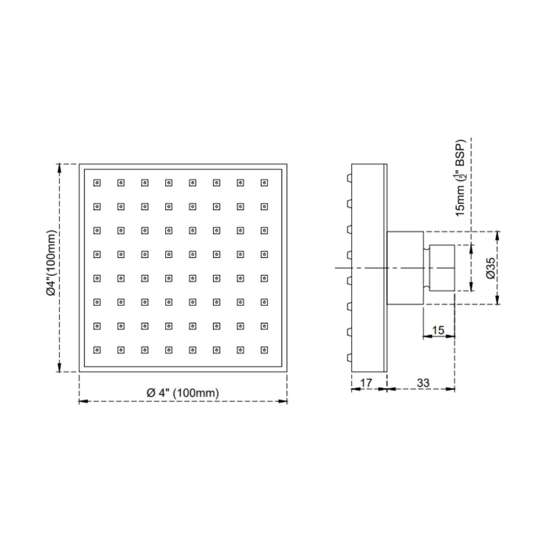Cera Single Flow Overhead Shower F7010504AB - Chrome