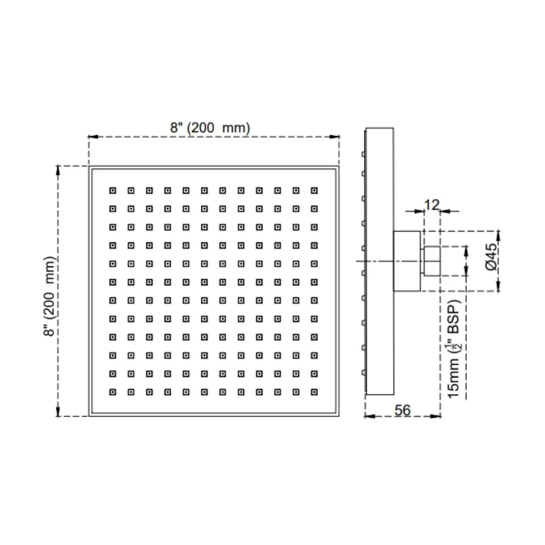 Cera Single Flow Overhead Shower F7010505AB - Chrome