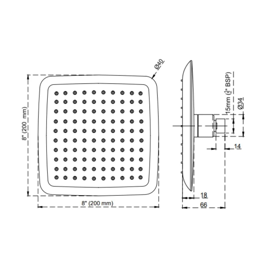 Cera Single Flow Overhead Shower F7010507AB - Chrome