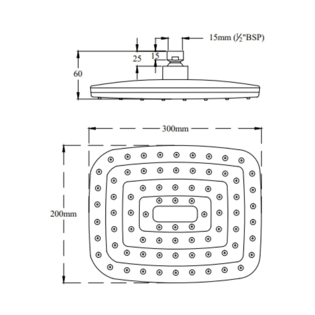 Cera Single Flow Overhead Shower F7010512AB - Chrome