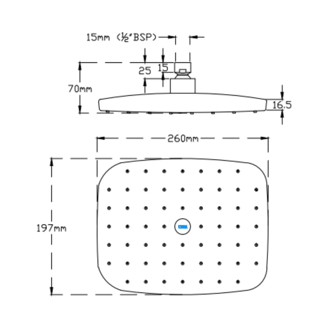 Cera Single Flow Overhead Shower F7010513AB - Chrome