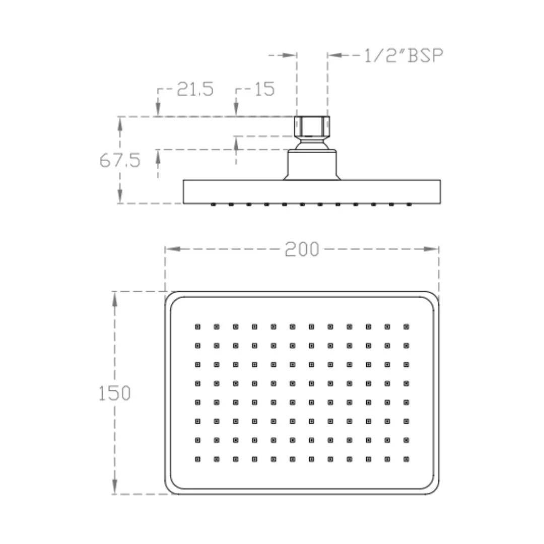 Cera Single Flow Overhead Shower F7010516AB - Chrome