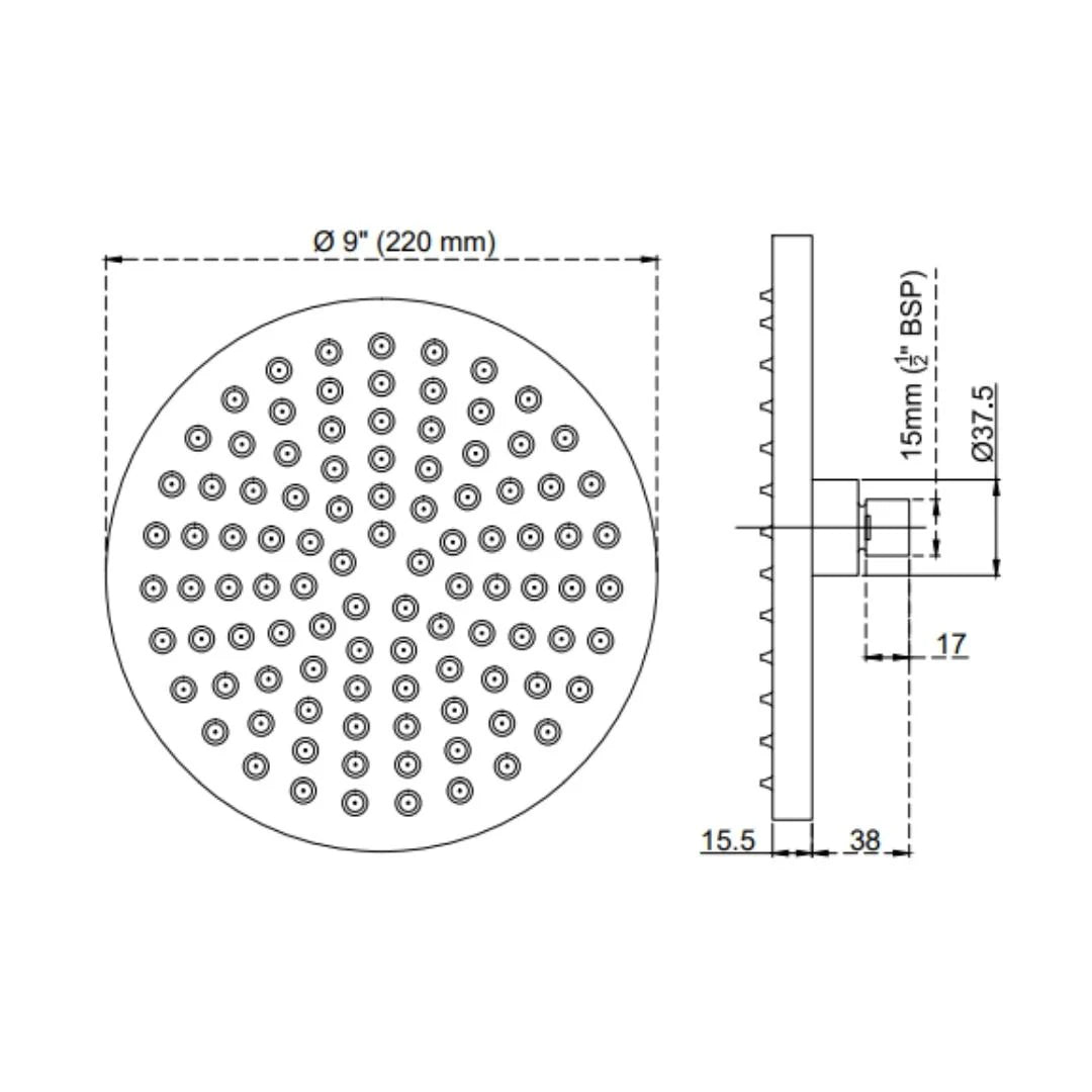 Cera Single Flow Overhead Shower F7010602AB - Chrome