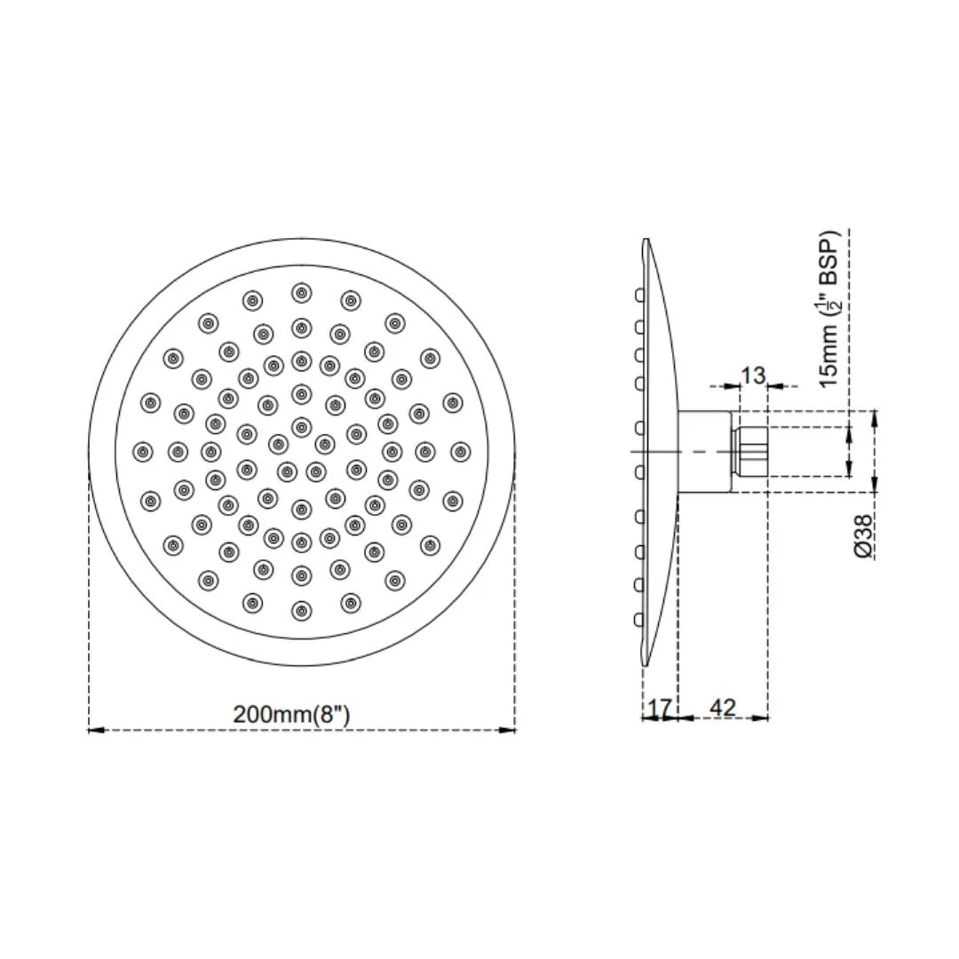 Cera Single Flow Overhead Shower F7010603AB - Chrome