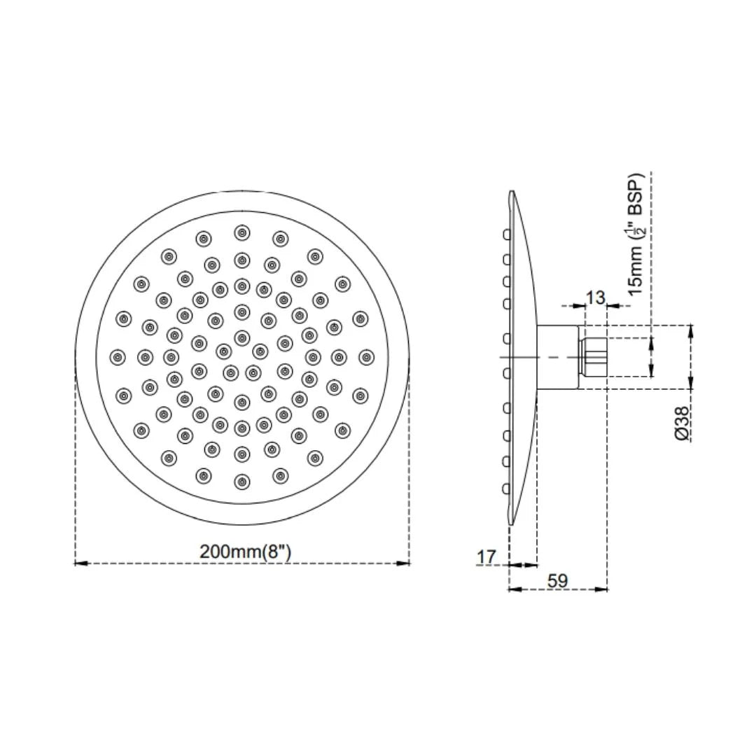 Cera Single Flow Overhead Shower F7010604AB - Chrome