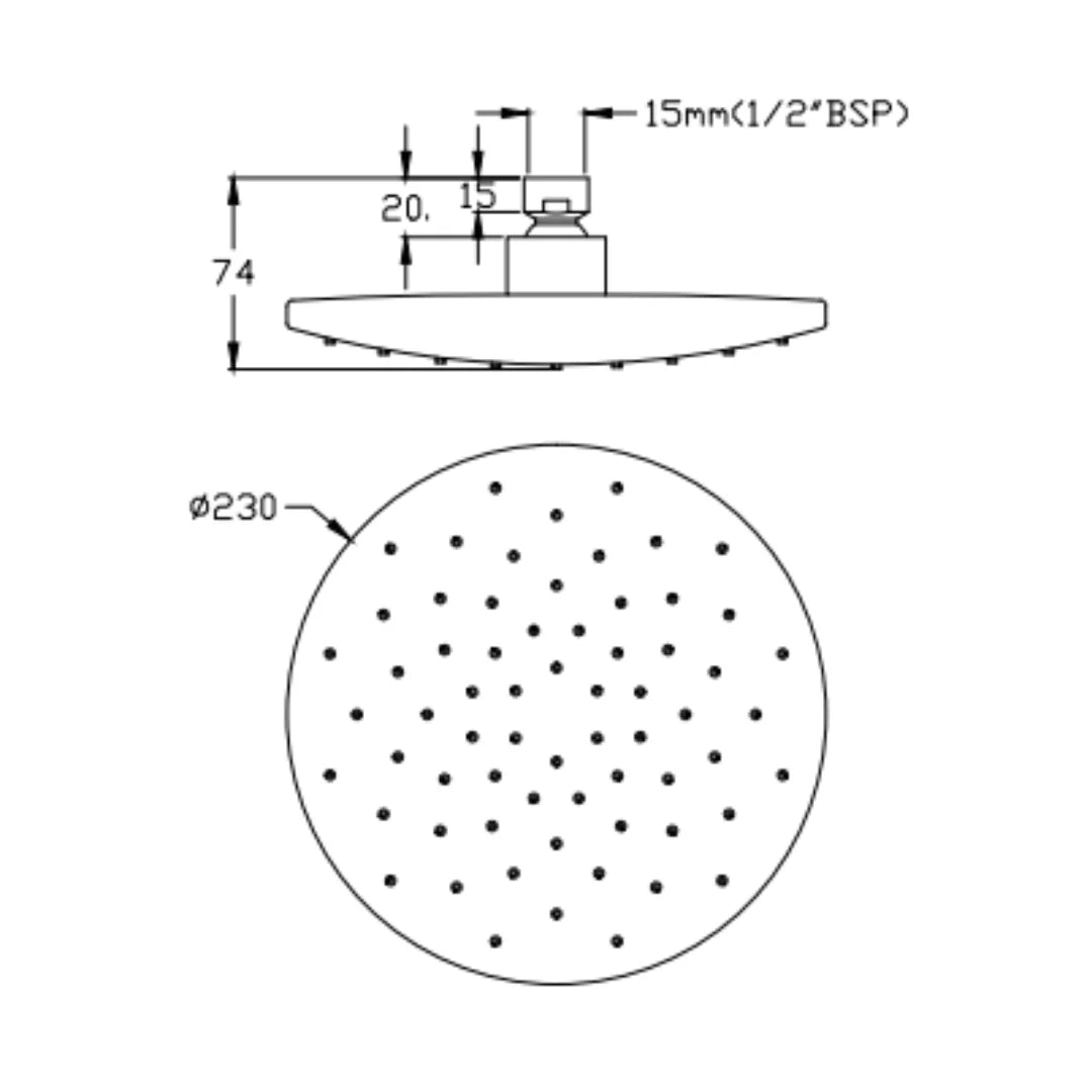 Cera Single Flow Overhead Shower F7010606AB - Chrome