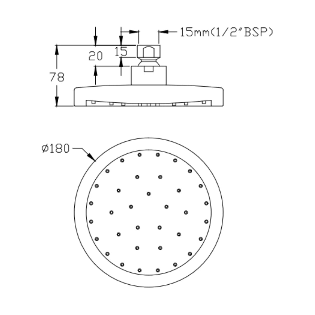 Cera Single Flow Overhead Shower F7010607AB - Chrome