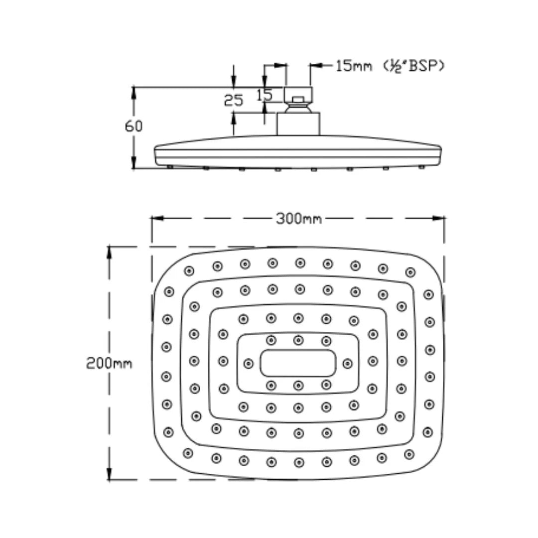 Cera Single Flow Overhead Shower F7010608AB - Chrome
