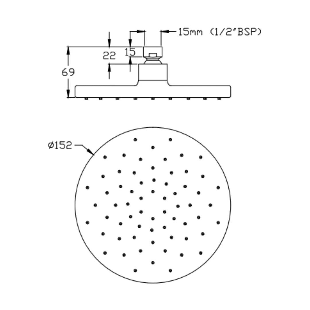 Cera Single Flow Overhead Shower F7010609AB - Chrome