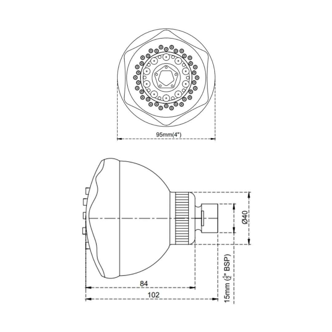 Cera Multi Flow Overhead Shower F7020302AB - Chrome