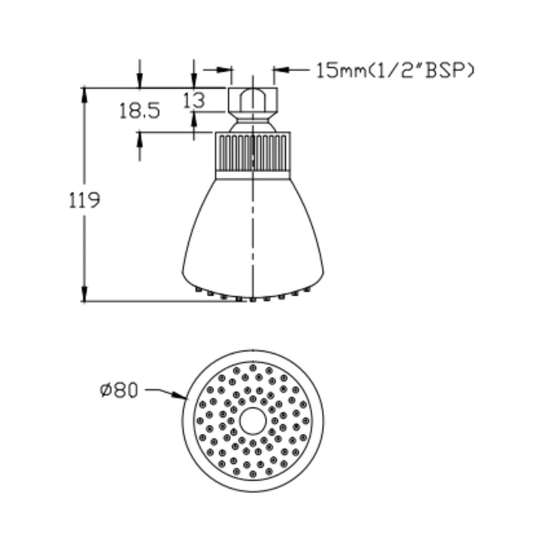 Cera Single Flow Overhead Shower F7020310AB - Chrome