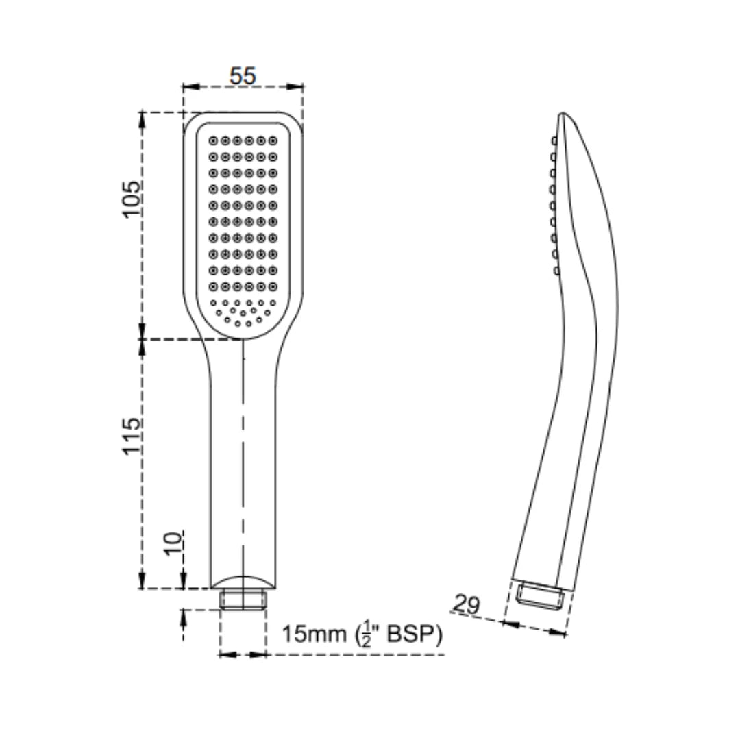 Cera Single Flow Hand Shower F7030101AB - Chrome
