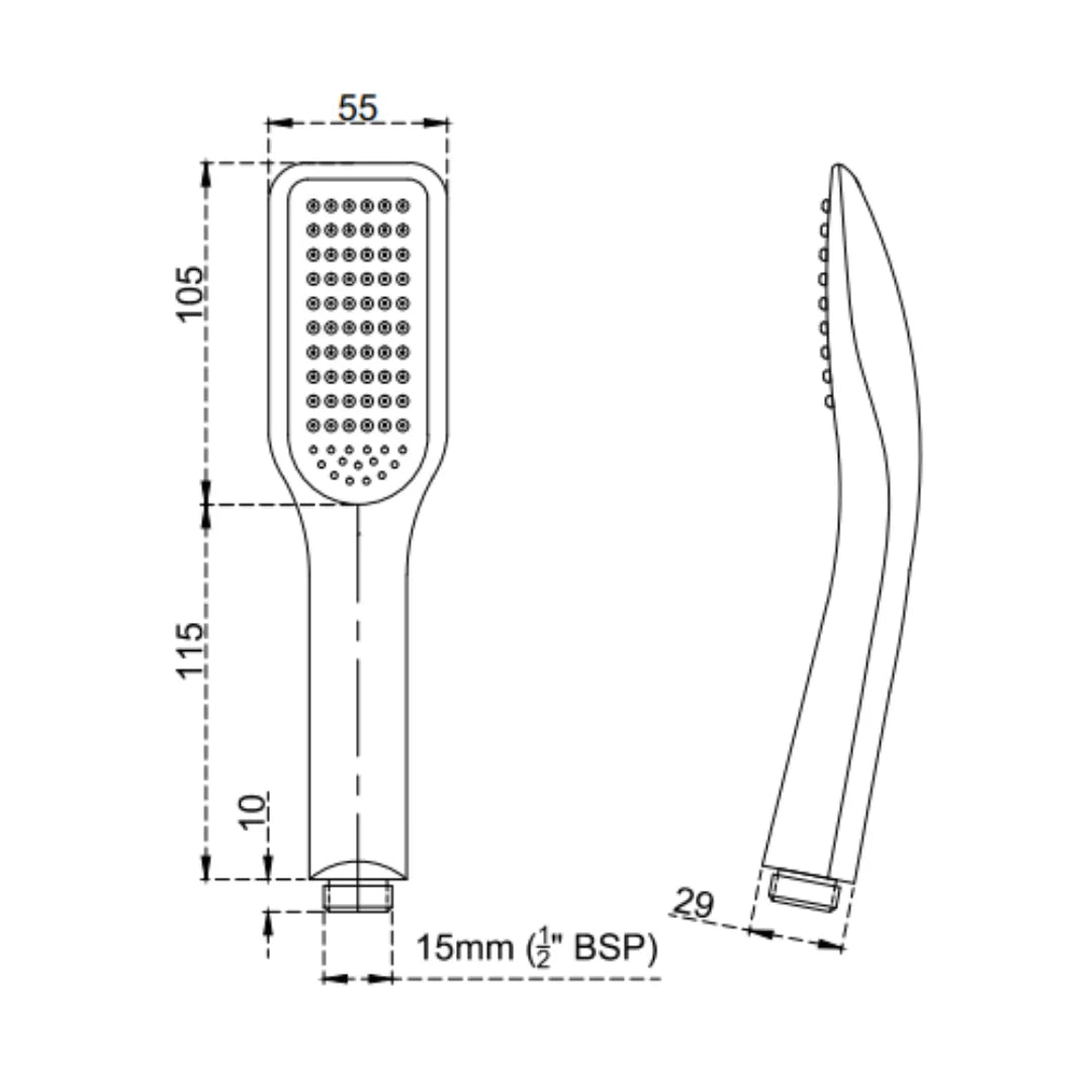 Cera Single Flow Hand Shower F7030102AB - Chrome