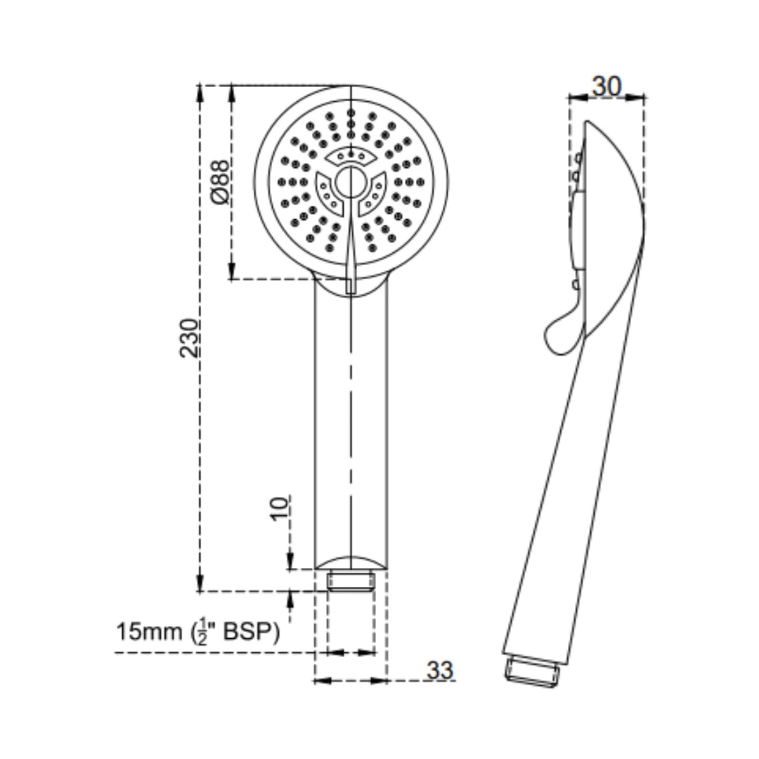 Cera Multi Flow Hand Shower F7030104AB - Chrome