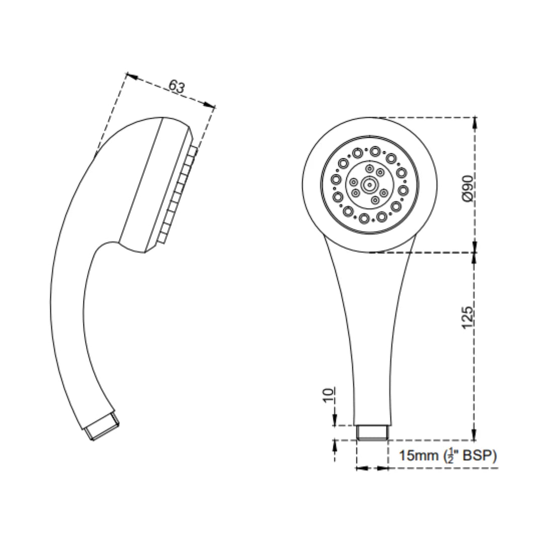 Cera Single Flow Hand Shower F7030105AB - Chrome