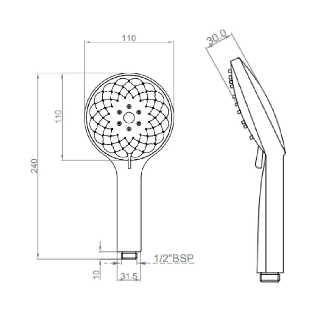 Cera Multi Flow Hand Shower F7030112AB - Chrome