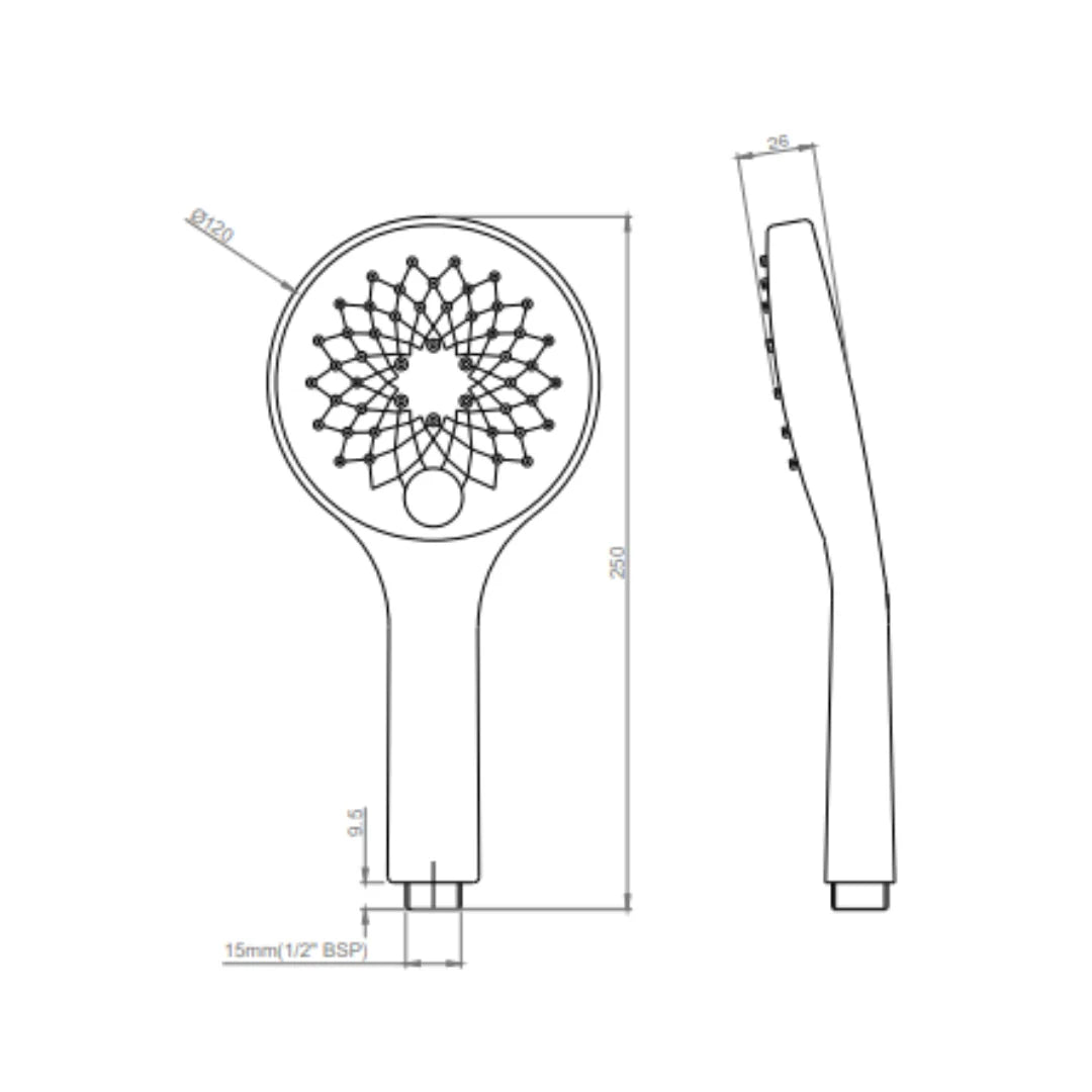 Cera Multi Flow Hand Shower F7030113AB - Chrome