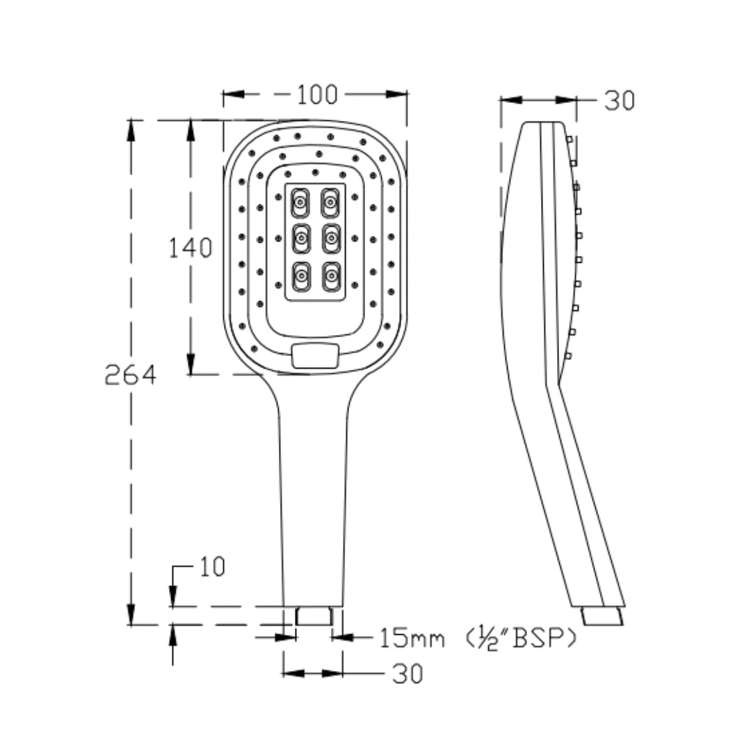 Cera Multi Flow Hand Shower F7030308AB - Chrome