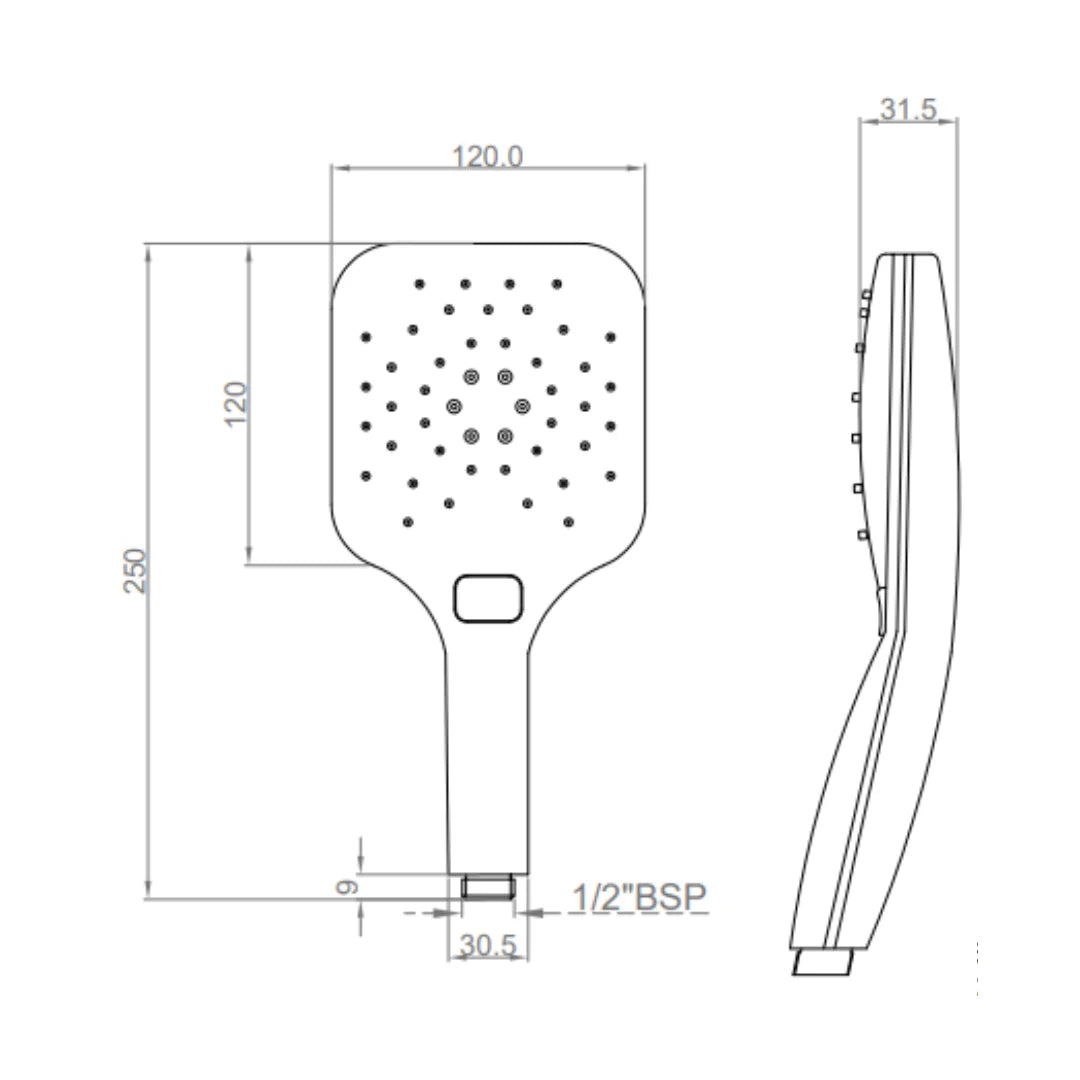 Cera Multi Flow Hand Shower F7030309AB - Chrome