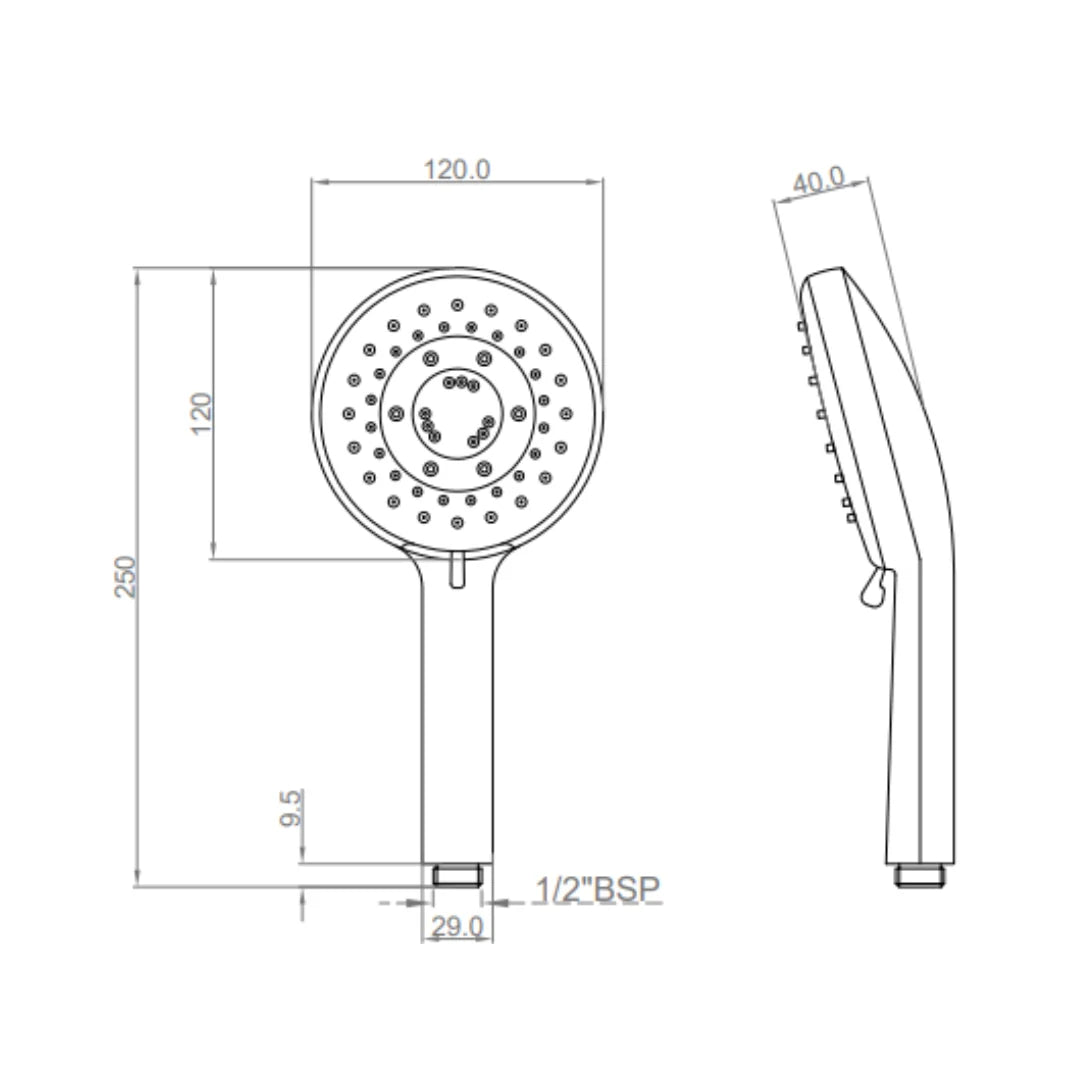 Cera Multi Flow Hand Shower F7030310AB - Chrome