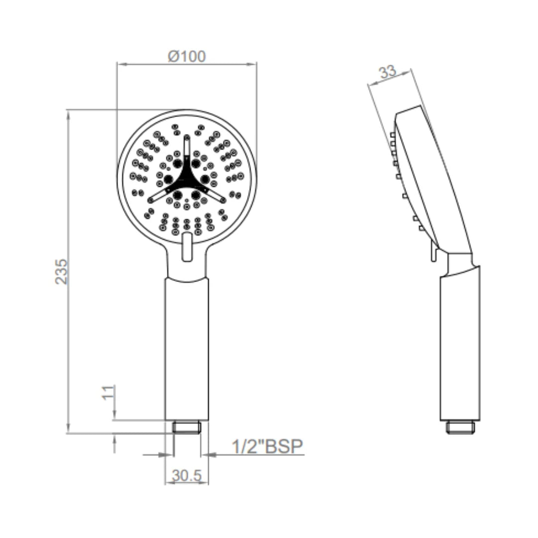 Cera Multi Flow Hand Shower F7030311AB - Chrome
