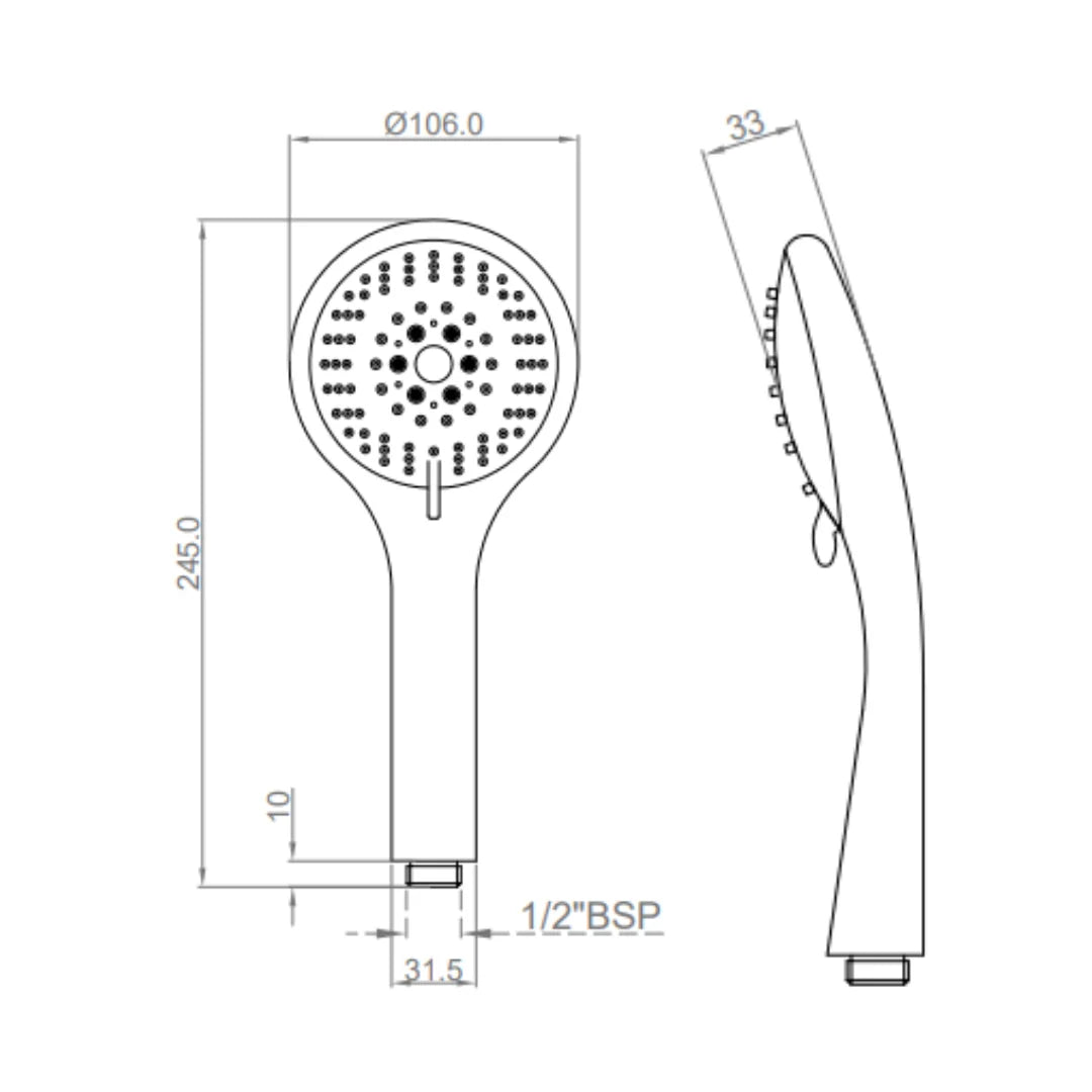 Cera Multi Flow Hand Shower F7030313AB - Chrome