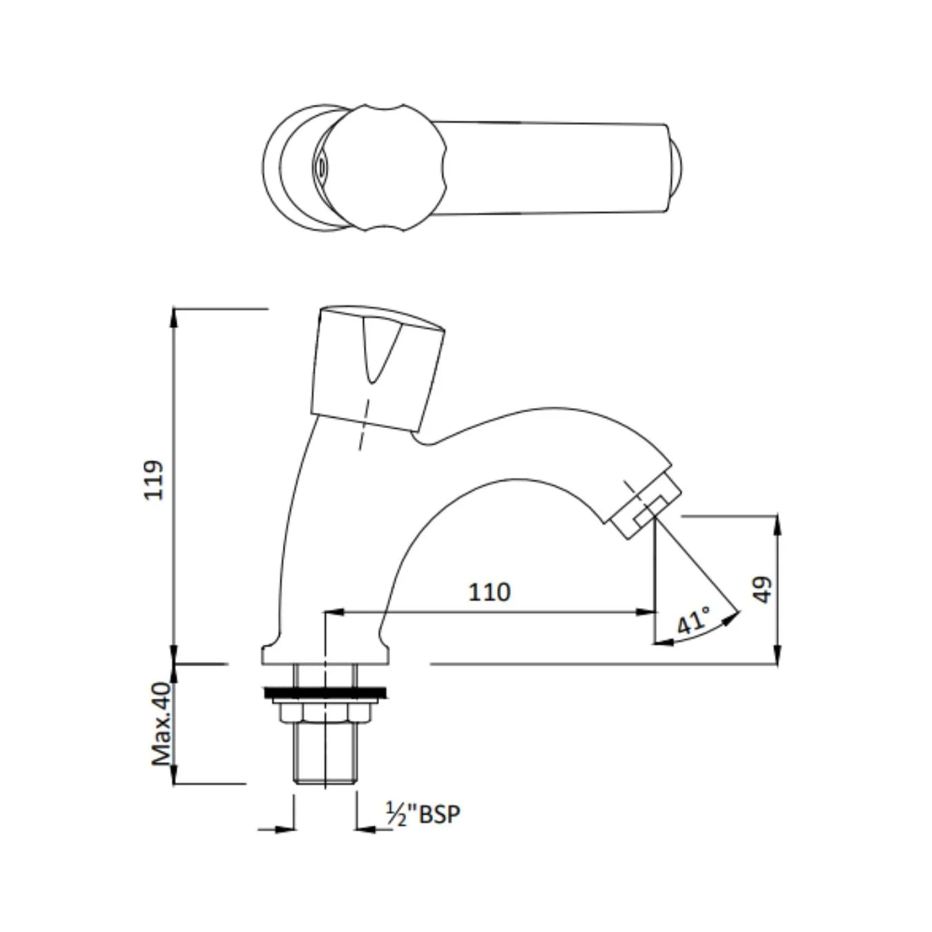 Hindware Table Mounted Regular Basin Tap Contessa Neo F730002 - Chrome