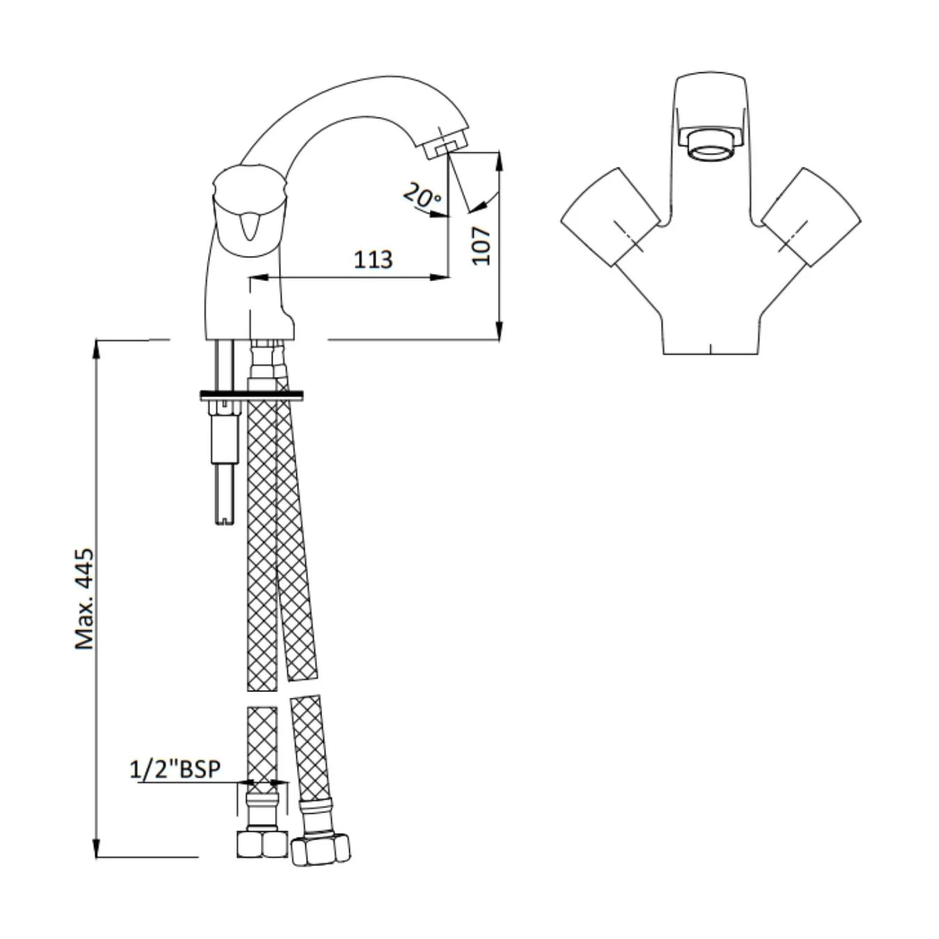 Hindware Table Mounted Regular Basin Mixer Contessa Neo F730009 - Chrome
