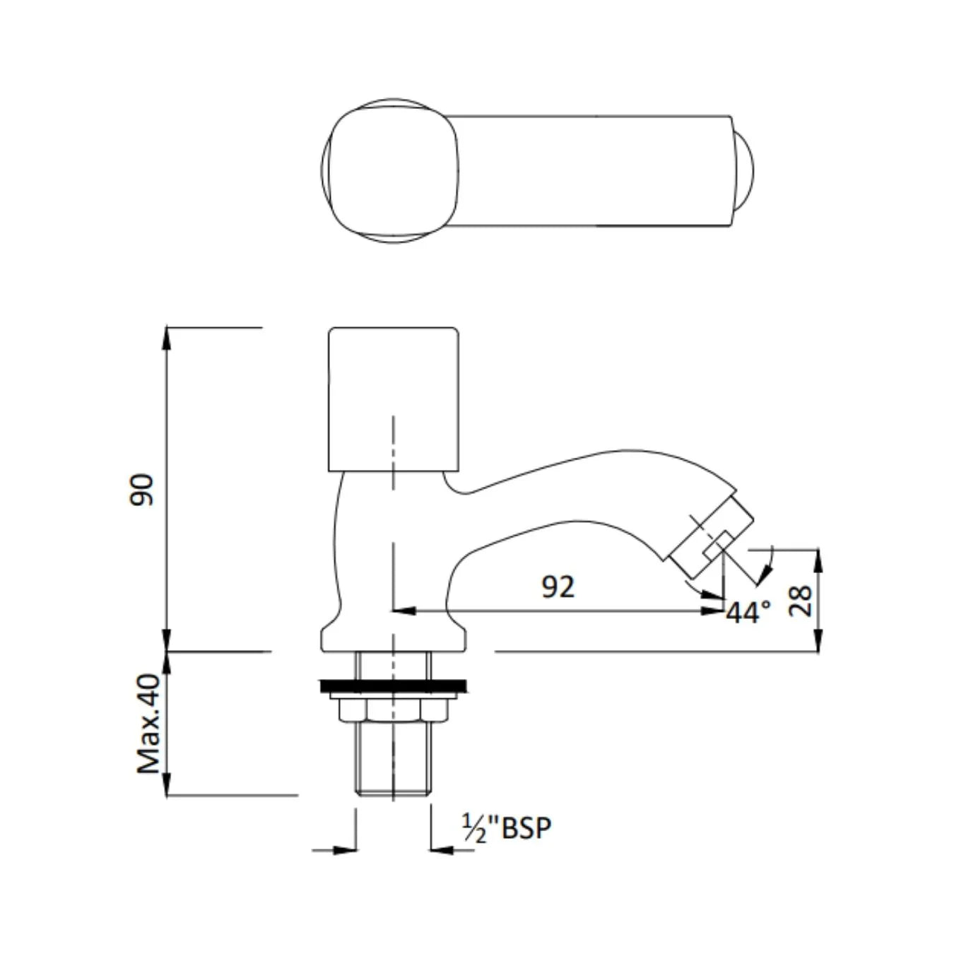 Hindware Table Mounted Regular Basin Tap Dove F740001 - Chrome