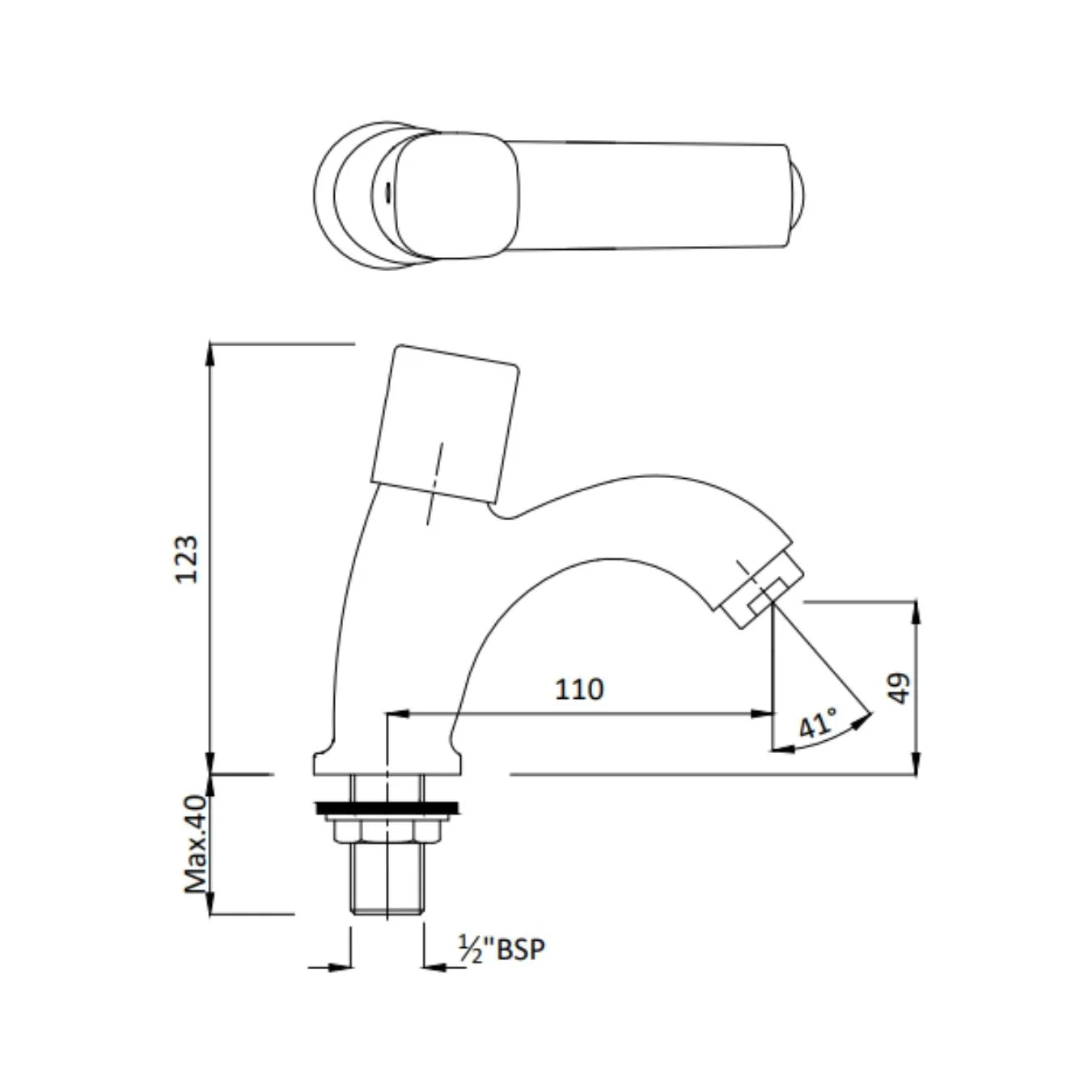 Hindware Table Mounted Regular Basin Tap Dove F740002 - Chrome