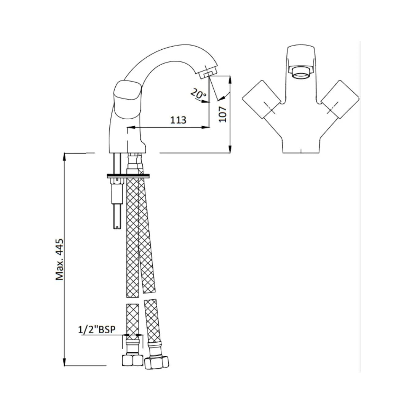Hindware Table Mounted Regular Basin Mixer Dove F740009 - Chrome