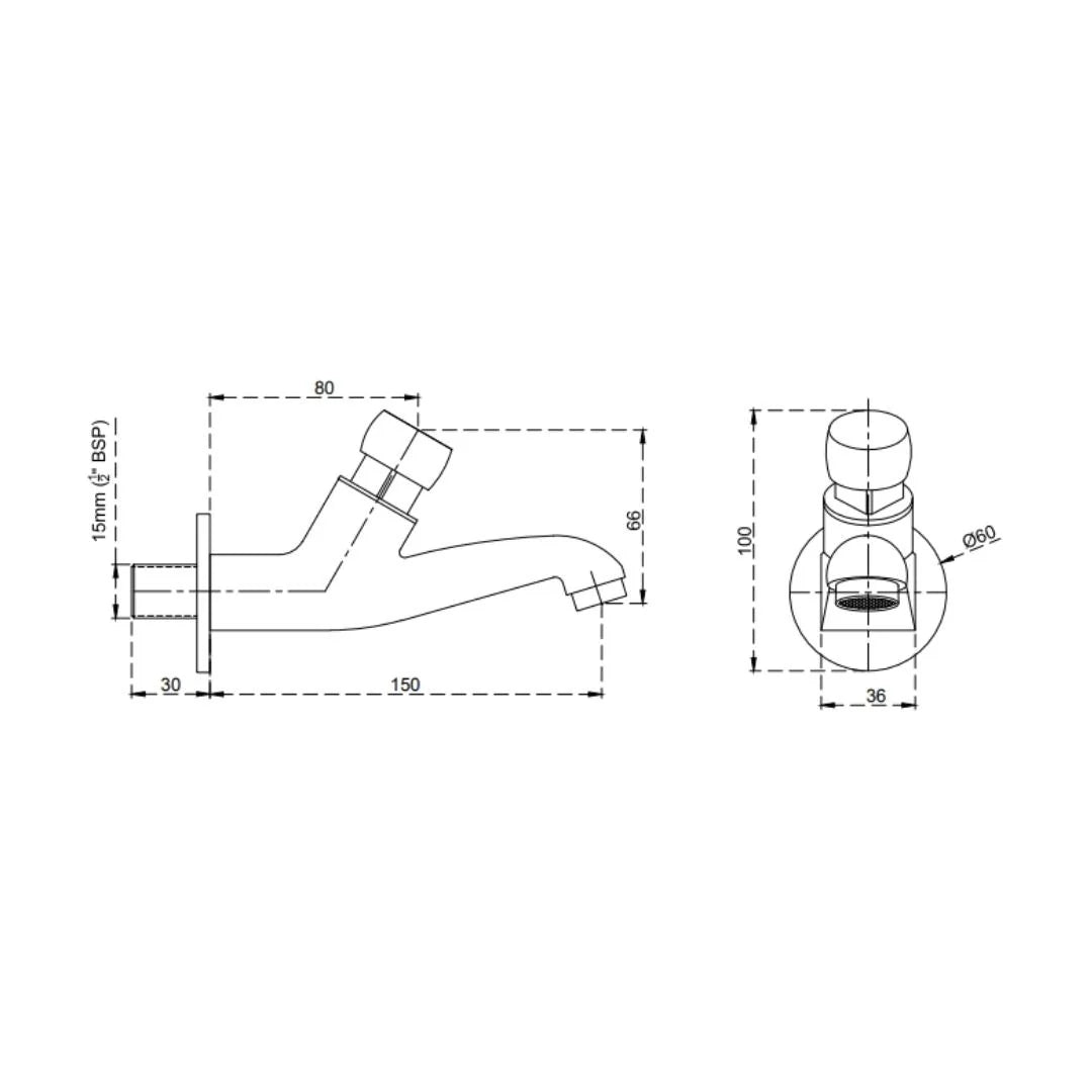 Cera WC Area Bib Tap Aquamatic F9020151 - Chrome