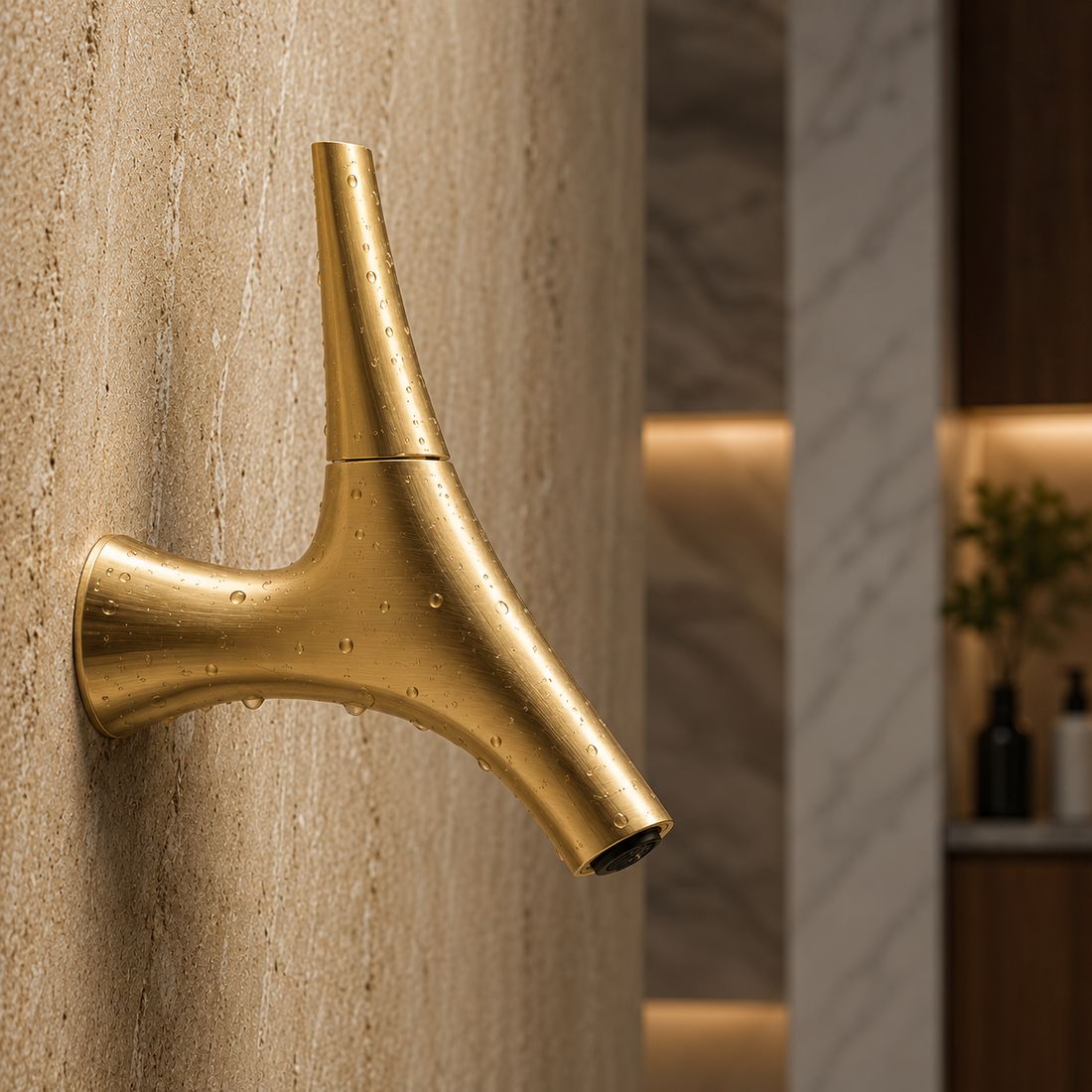 SCUBA HIGH NECK PILLAR COCK FAUCET SC-3102 BG-BRUSH GOLD