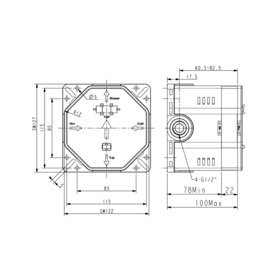 American Standard Diverter Valve La Moda FFAS0625-000990BF0 - Chrome