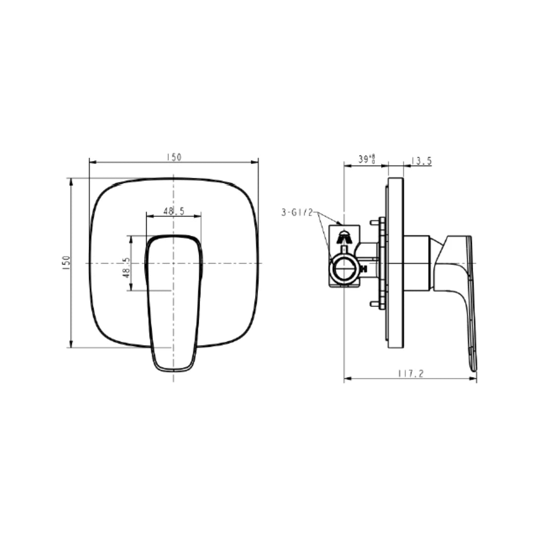 American Standard 1 Way Diverter Signature FFAS1722-709500BC0 - Chrome Finish