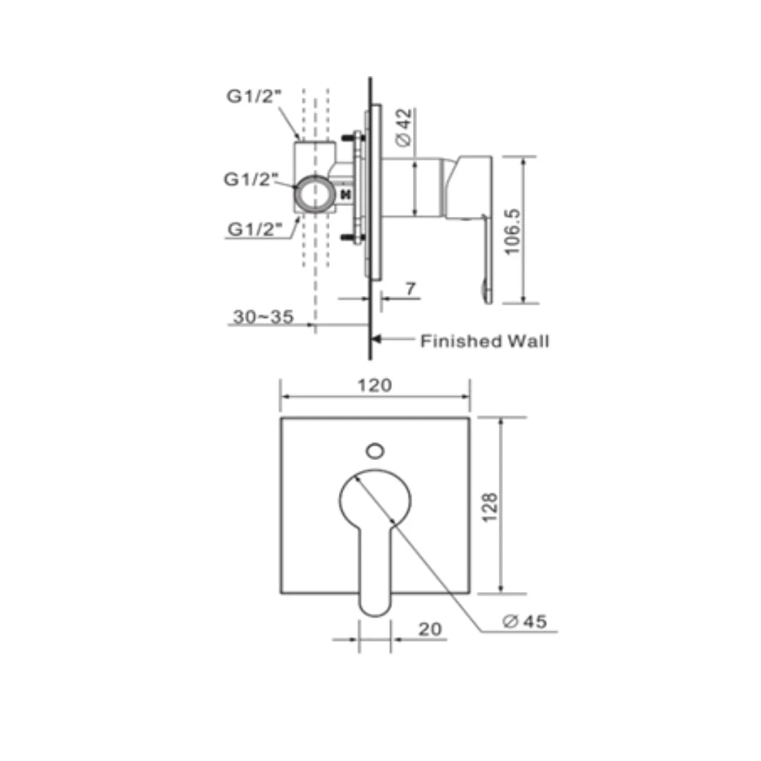 American Standard 1 Way Diverter Seva FFAS6521-609500BF0 - Chrome Finish