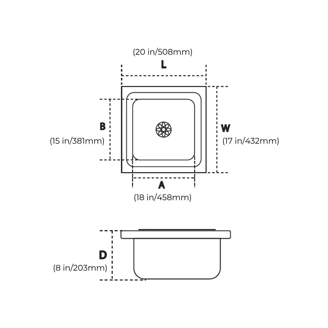 Hindware Stainless Steel Sink Pressed Series SINGLE BOWL FLAMINGO 20 x 17 x 8 ( 20 x 17 inches ) - Matt