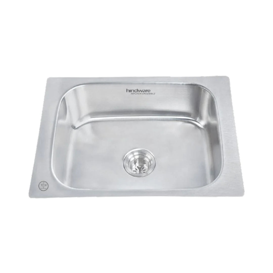 Hindware Stainless Steel Sink Pressed Series SINGLE BOWL FLAMINGO 24 x 18 x 10 ( 24 x 18 inches ) - Matt