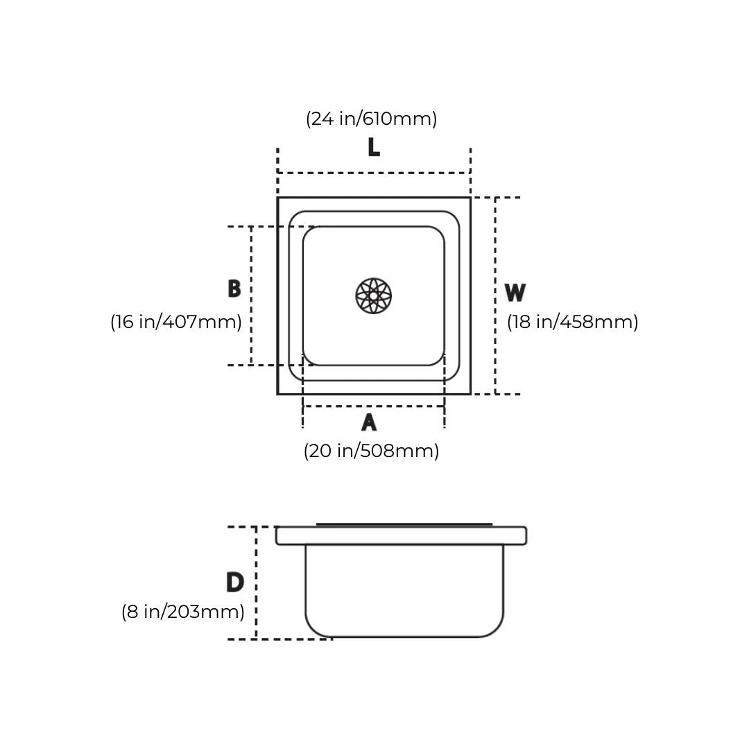 Hindware Stainless Steel Sink Pressed Series SINGLE BOWL FLAMINGO 24 x 18 x 8 ( 24 x 18 inches ) - Glossy