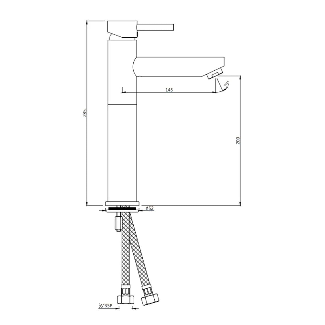 Jaquar Table Mounted Tall Boy Basin Mixer Florentine FLR-CHR-5005NB - Chrome
