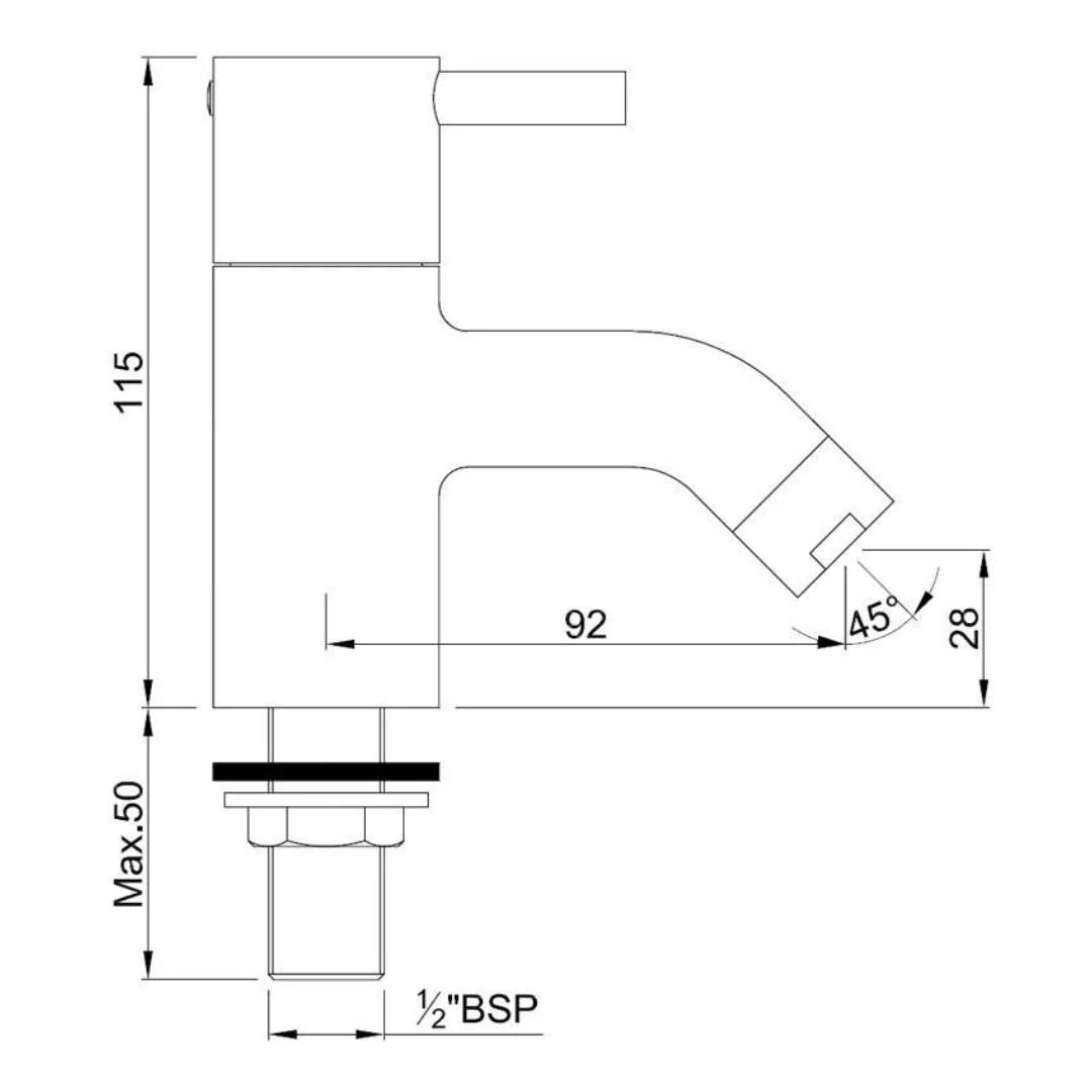 Jaquar Table Mounted Regular Basin Tap Florentine FLR-CHR-5011N - Chrome