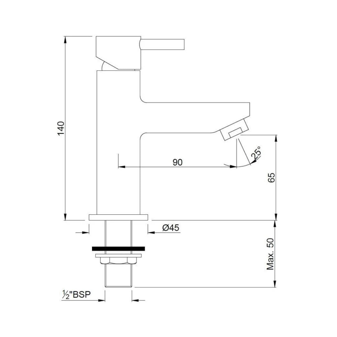 Jaquar Table Mounted Regular Basin Tap Florentine FLR-CHR-5015 - Chrome