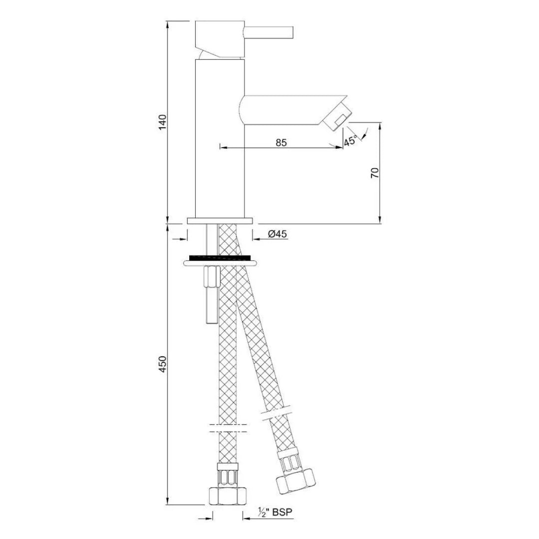 Jaquar Table Mounted Regular Basin Mixer Florentine FLR-CHR-5025B - Chrome