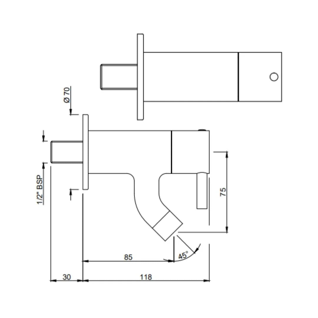 Jaquar WC Area Bib Tap Florentine FLR-CHR-5037N - Chrome