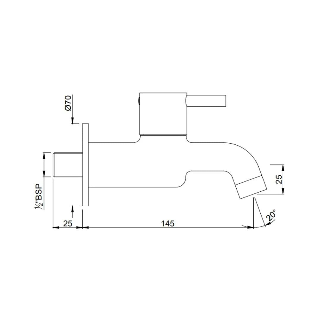 Jaquar WC Area Bib Tap Florentine FLR-CHR-5047N - Chrome