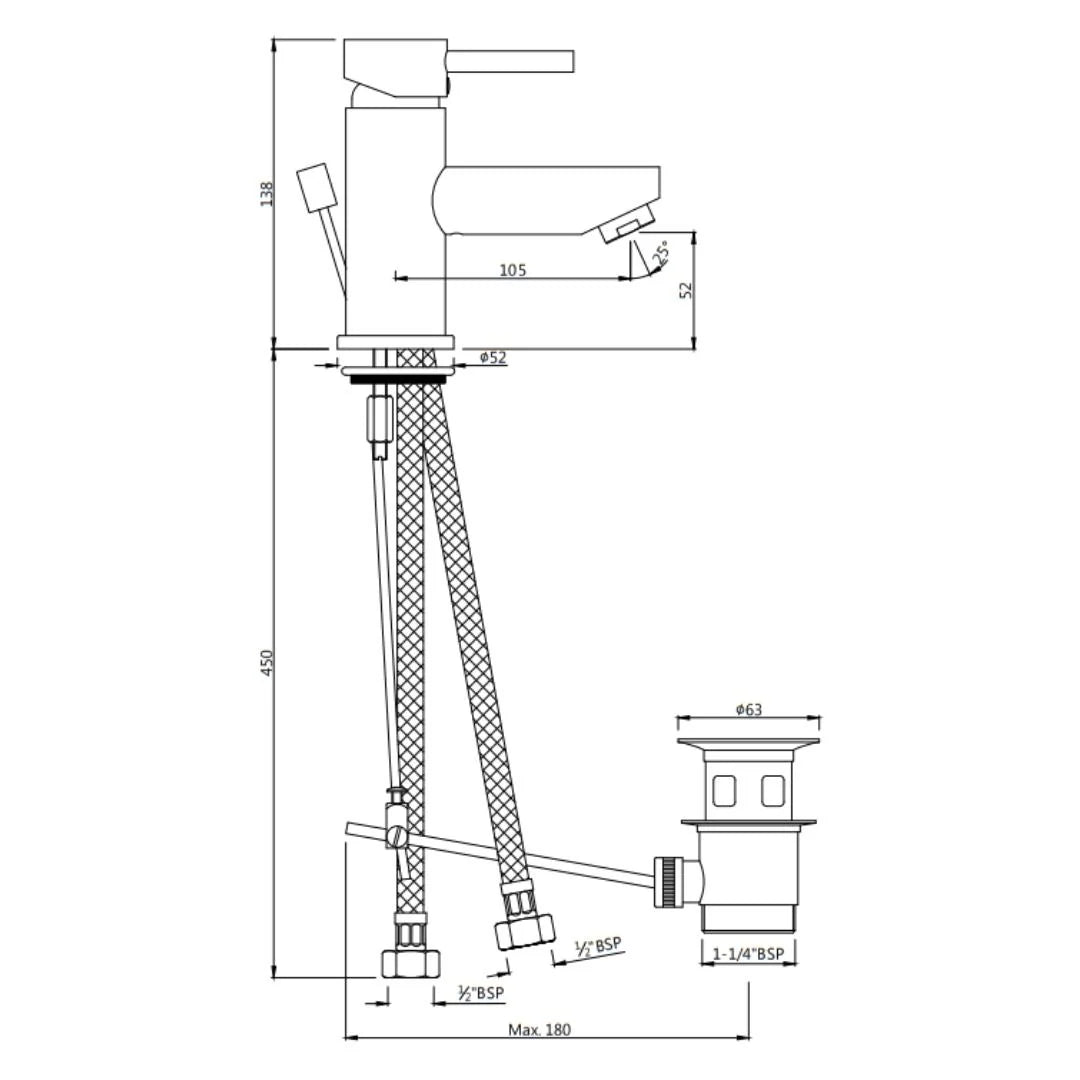 Jaquar Table Mounted Regular Basin Mixer Florentine FLR-CHR-5051B - Chrome
