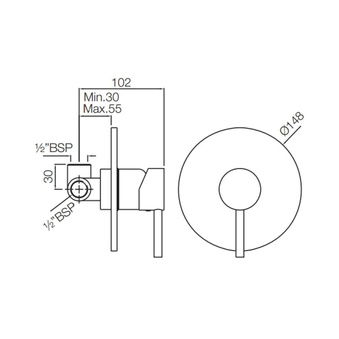 Jaquar 1 Way Diverter Florentine FLR-CHR-5139 Normal Flow - Chrome Finish