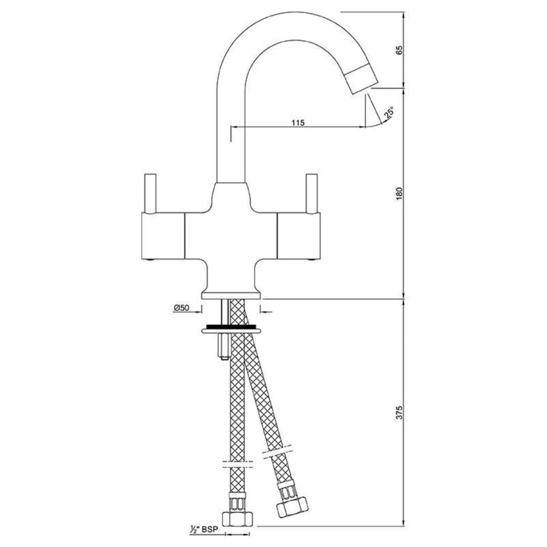 Jaquar Table Mounted Regular Basin Mixer Florentine FLR-CHR-5167NB - Chrome hu