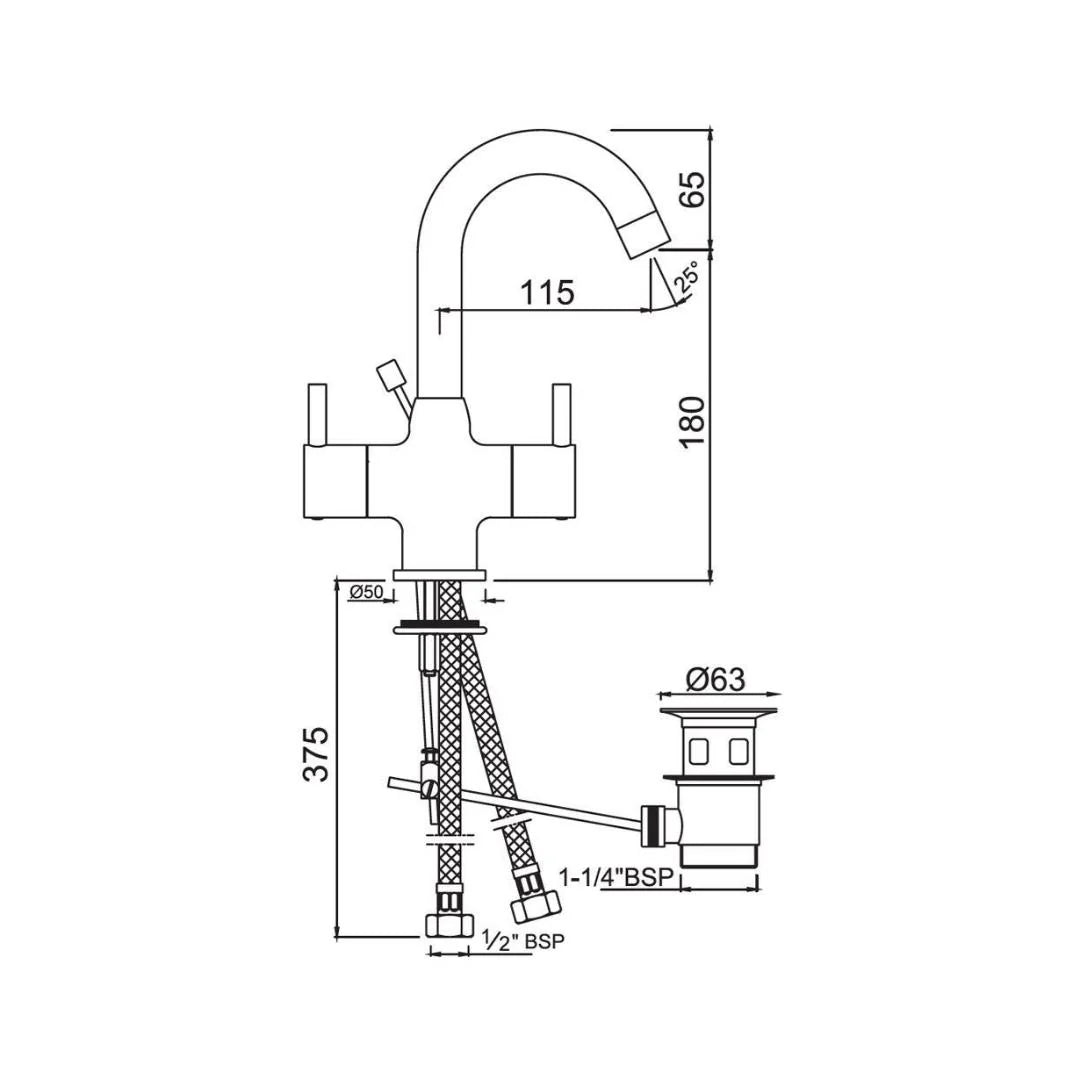 Jaquar Table Mounted Regular Basin Mixer Florentine FLR-CHR-5169NB - Chrome