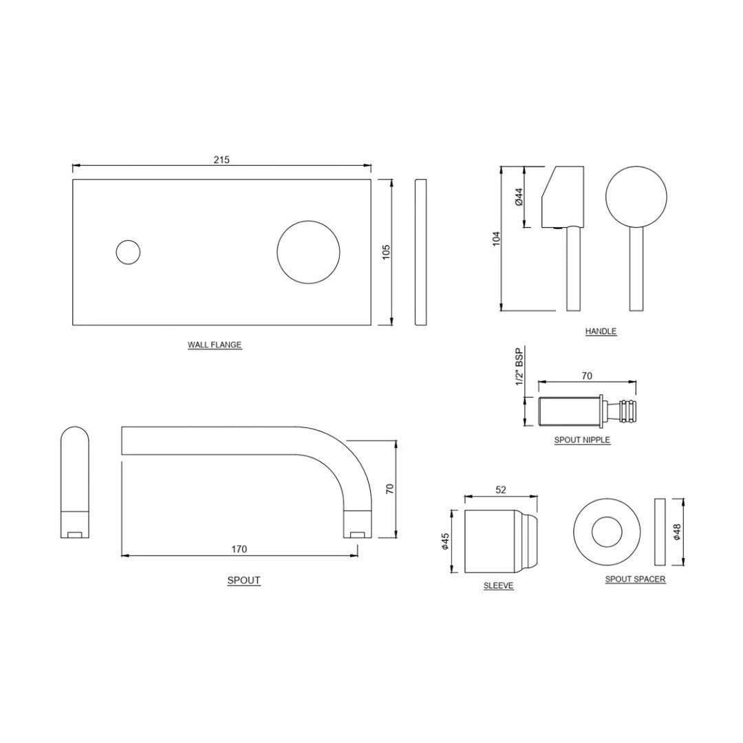 Jaquar Wall Mounted Basin Mixer Florentine FLR-CHR-5233NK - Chrome